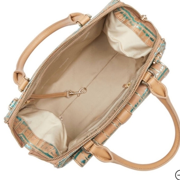 💛🔹️Brahmin 🔹️Small Caroline Mineral Blue Fremont Genuine Leather Satchel - Picture 5 of 11